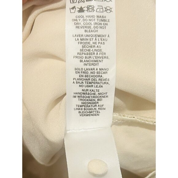 Ivory Cream Embroidered  Balloon Sleeves Lined Statement Dress Womens Size 10 - Picture 15 of 16